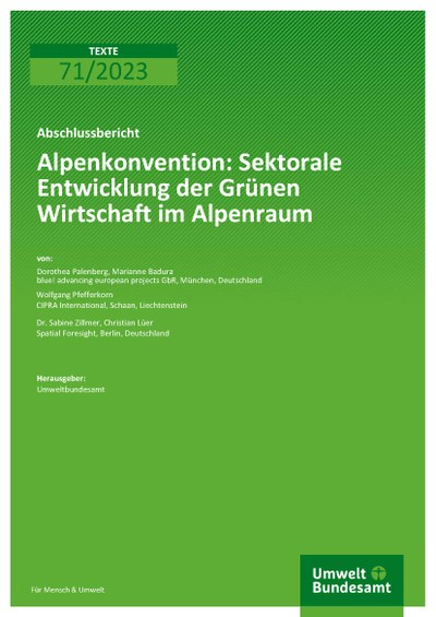 Alpenkonvention - Sektorale Entwicklung der Grünen Wirtschaft im Alpenraum