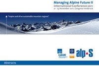 Managing Alpine Future II: Inspire and drive sustainable mountain regions