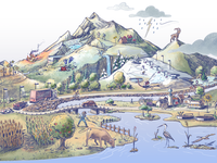 Poster on water in the Alps